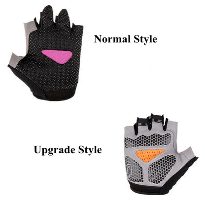 Guantes antideslizantes de medio dedo para hombres y mujeres.
