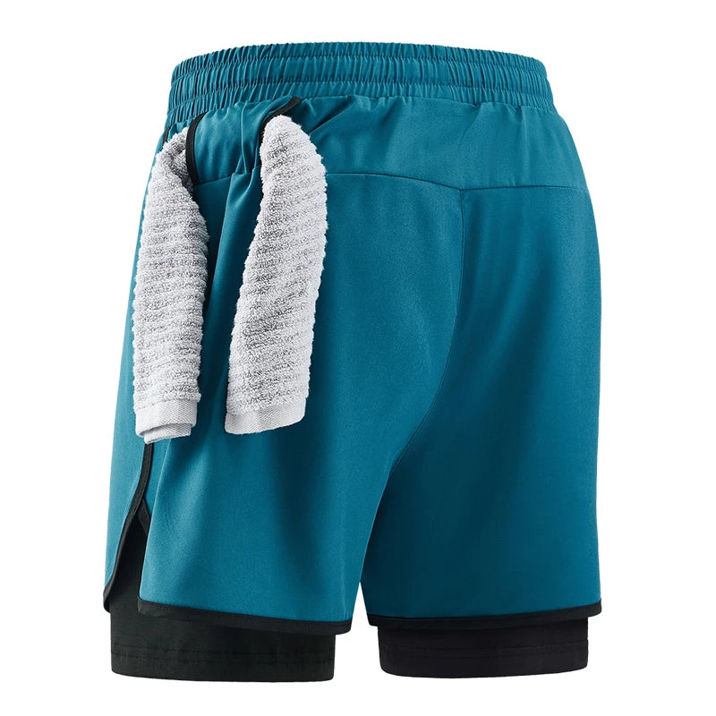 Shorts deportivos 2 en 1 para hombre
