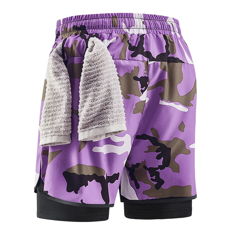 Shorts deportivos 2 en 1 para hombre