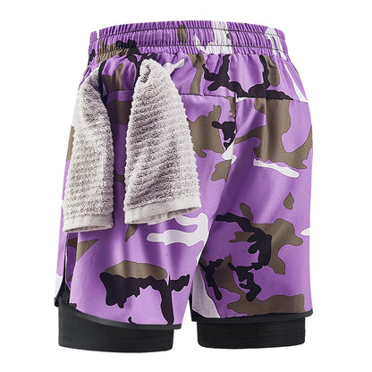 Shorts deportivos 2 en 1 para hombre