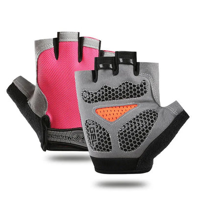 Guantes antideslizantes de medio dedo para hombres y mujeres.