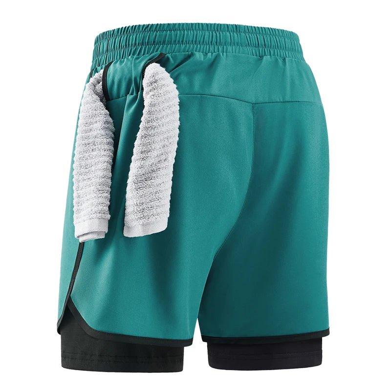 Shorts deportivos 2 en 1 para hombre