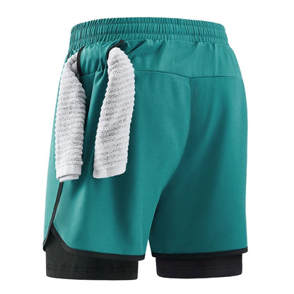 Shorts deportivos 2 en 1 para hombre