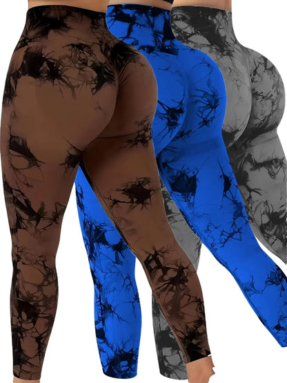 Leggings sin costuras con efecto tie-dye, levantan glúteos
