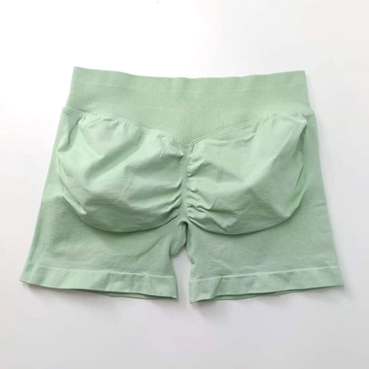 Shorts deportivos NCLAGEN de tiro bajo sin costuras, para gimnasio, correr, levanta glúteos