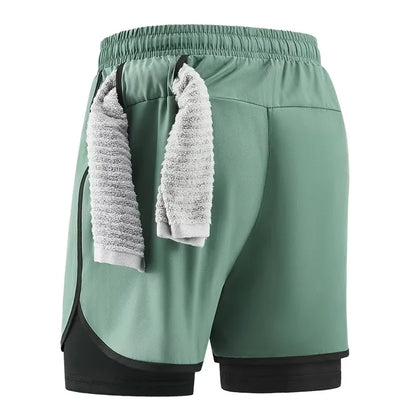 Shorts deportivos 2 en 1 para hombre