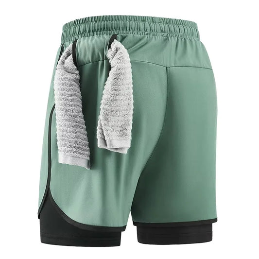 Shorts deportivos 2 en 1 para hombre