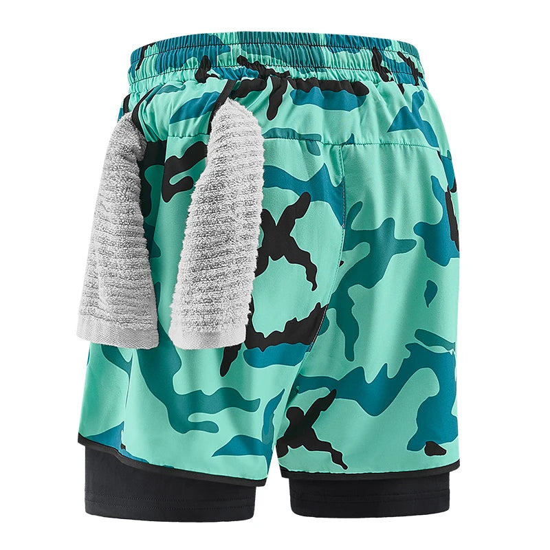 Shorts deportivos 2 en 1 para hombre