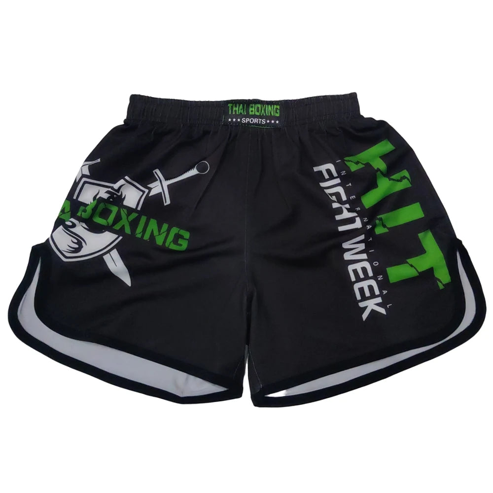 Shorts de boxeo tailandés con estampado MMA, Muay Thai, sanda kickboxing