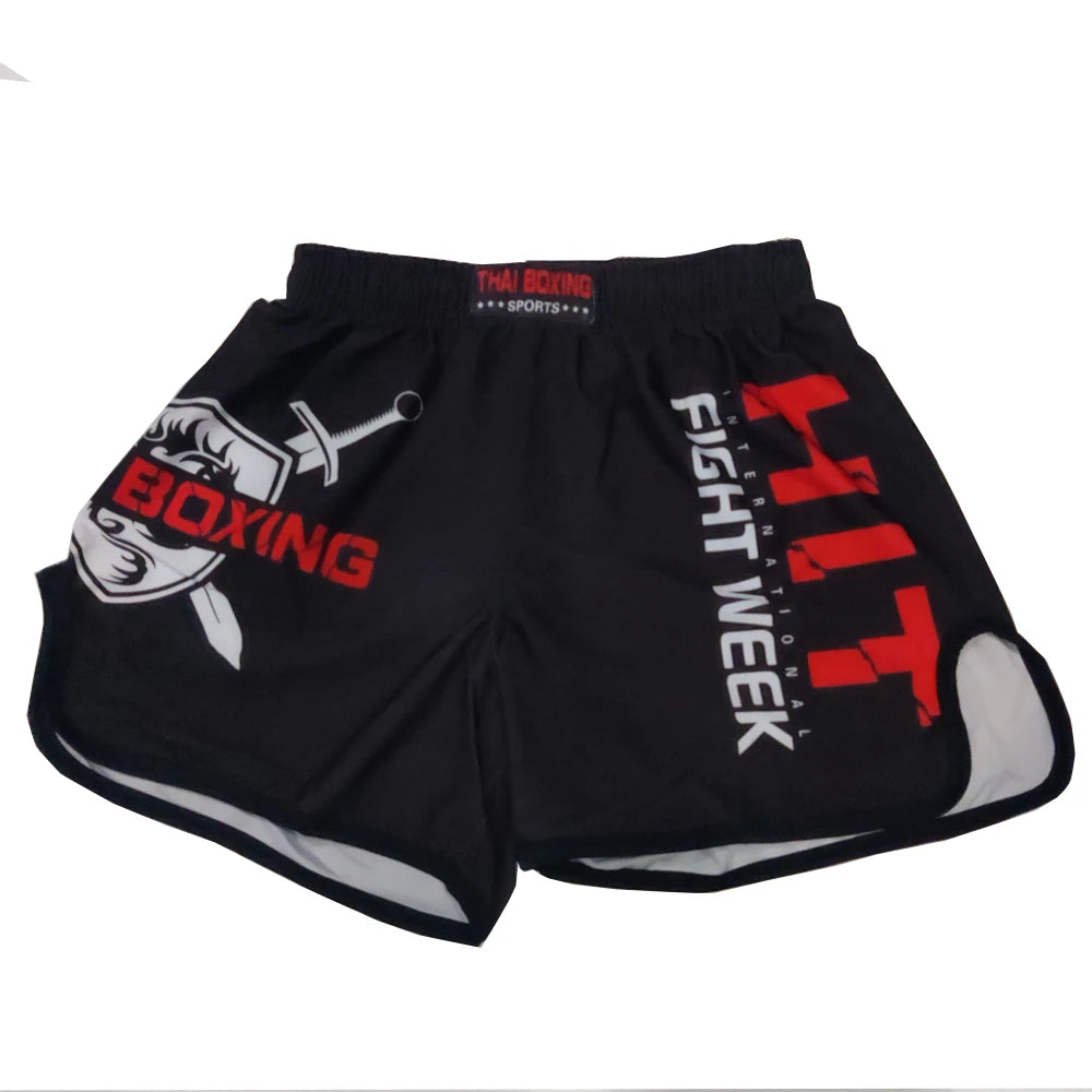Shorts de boxeo tailandés con estampado MMA, Muay Thai, sanda kickboxing