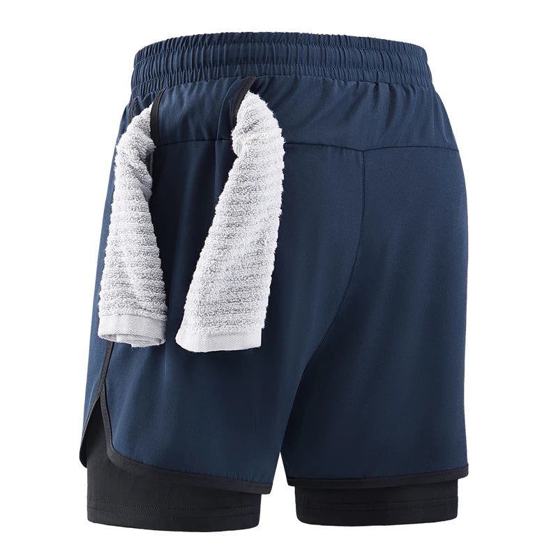 Shorts deportivos 2 en 1 para hombre