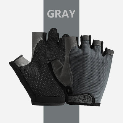 Guantes de gimnasio antideslizantes y transpirables, sin dedos, para culturismo, ejercicio, ciclismo, bicicleta