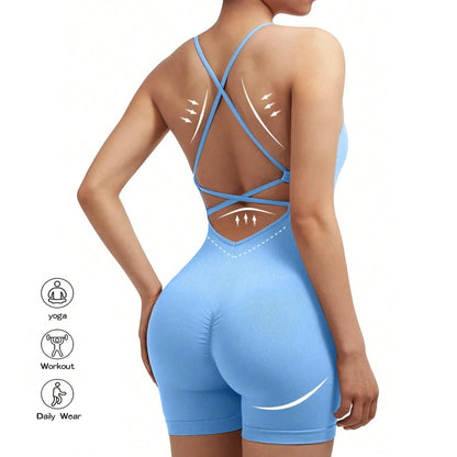 Mono deportivo sexy con espalda descubierta y cruzado