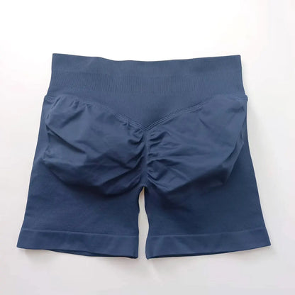 Shorts deportivos NCLAGEN de tiro bajo sin costuras, para gimnasio, correr, levanta glúteos