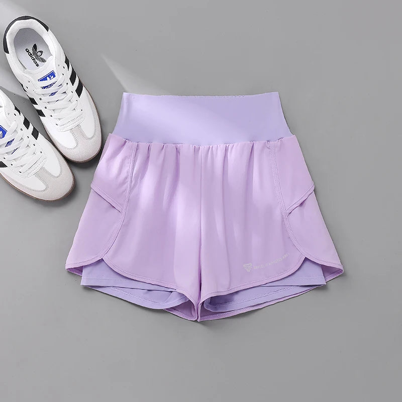 Shorts para correr de cintura alta, ligeros y con doble bolsillo