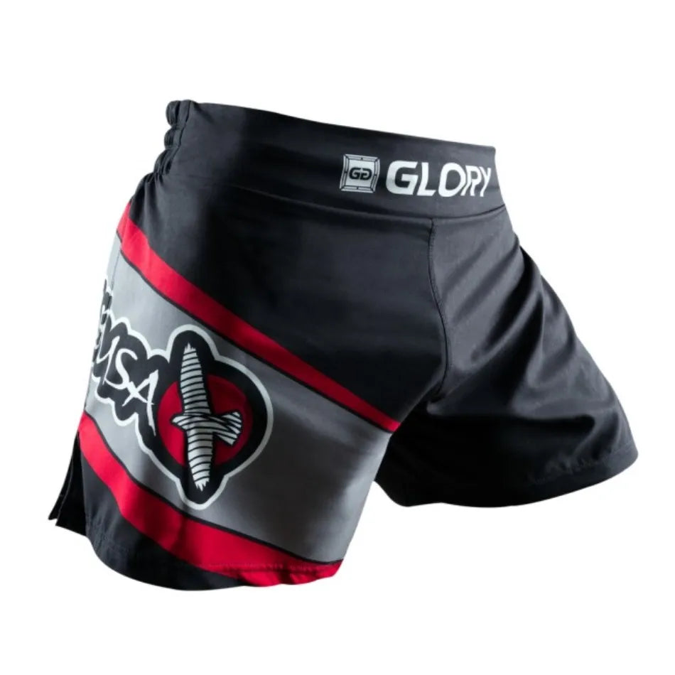 Shorts MMA Black Sanda transpirables para entrenamiento físico, Boxeo, Muay Thai