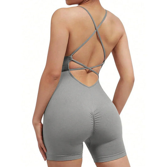 Mono deportivo sexy con espalda descubierta y cruzado
