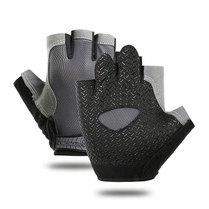 Guantes antideslizantes de medio dedo para hombres y mujeres.